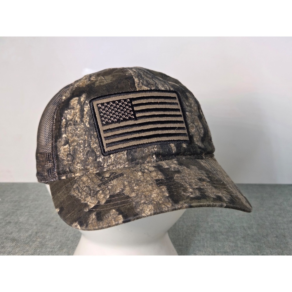 Camo American Flag Trucker Hat Cap Mesh Snapback Adjustable Hunting Fishing